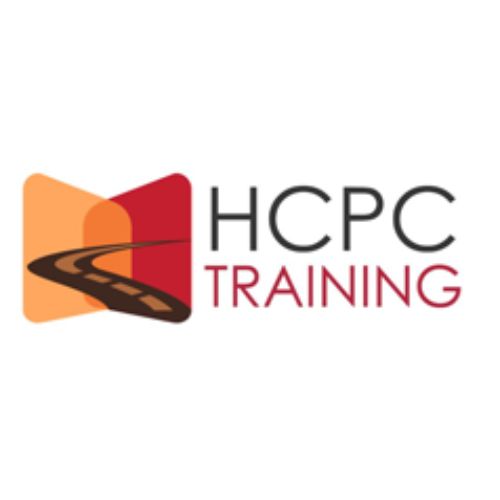 This is a logo of HCPC Training. This logo providing professional transport and logistics courses in Witham, Essex.