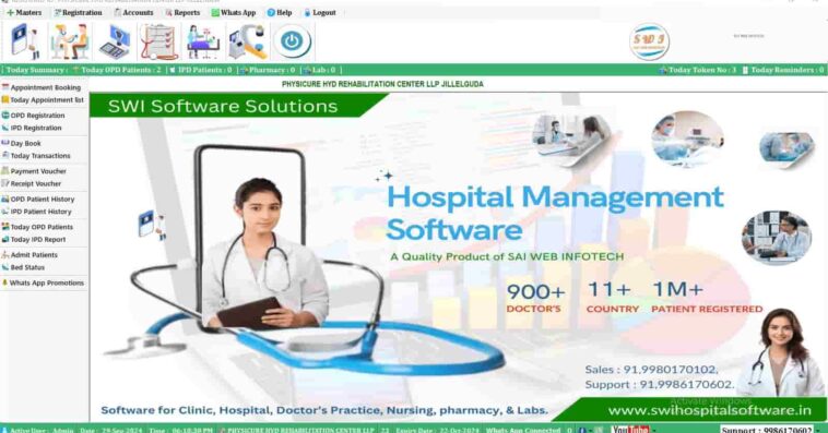 hospital management system dashboard and a work flow and features of hospital management system