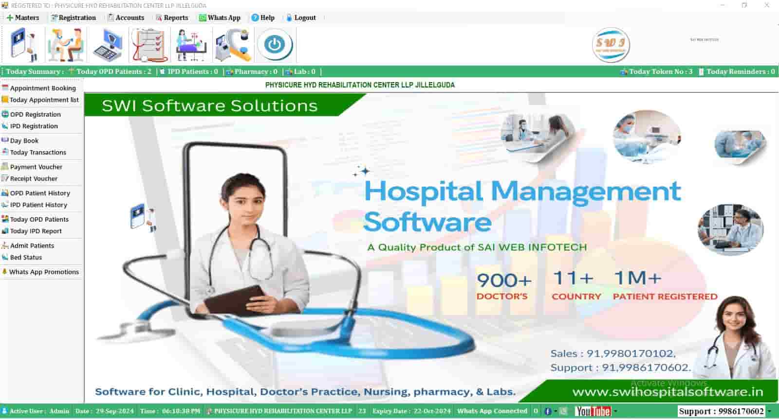 hospital management system dashboard and a work flow and features of hospital management system