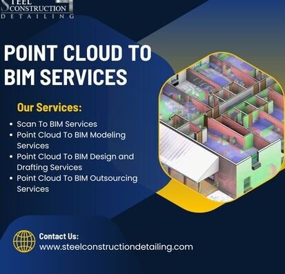 POINT CLOUD TO BIM SERVICES Steel Construction Detailing optimized 50