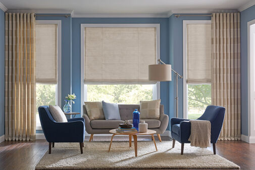Modern Roman Blinds and Curtains for Room Makeover