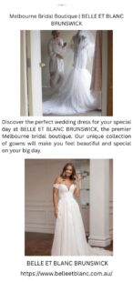 Bridal Gowns Melbourne BELLE ET BLANC BRUNSWICK