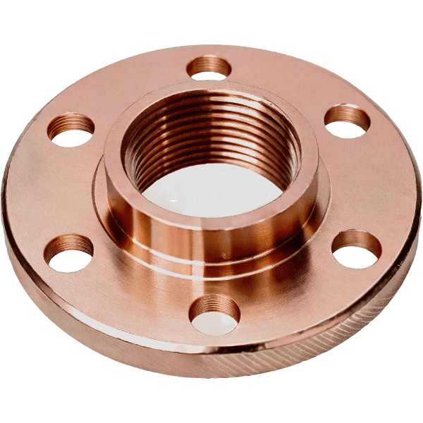 Copper threaded flange