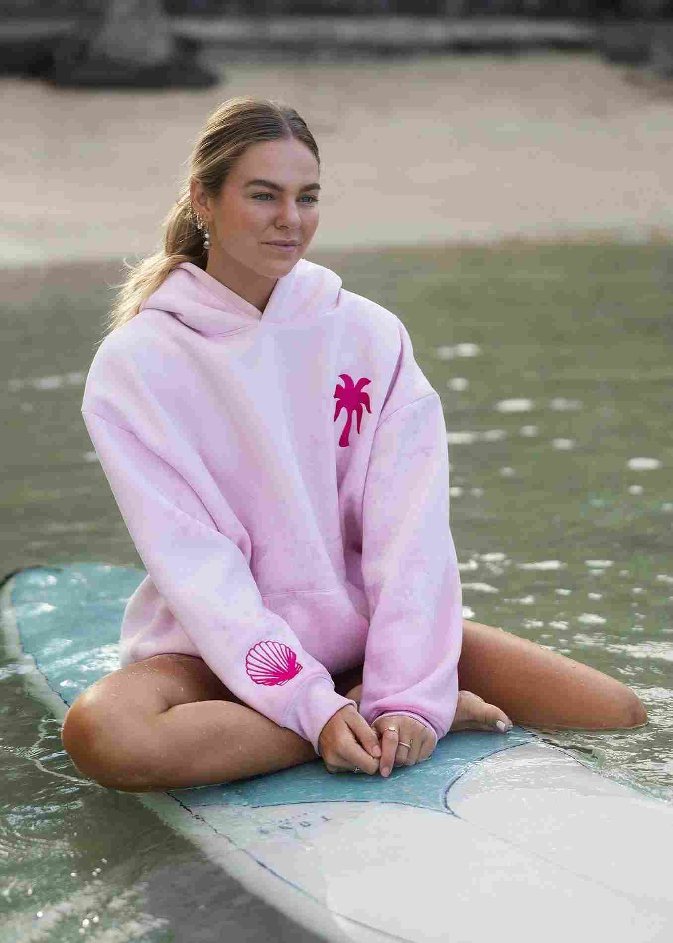 Pink Palm Puff Hoodie Styling with Eric Emanuel Shorts