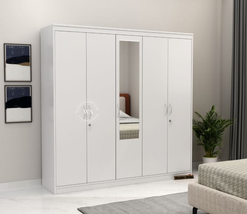 Mahin Five Door Multi Utility Wardrobe with Mirror 1