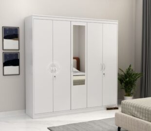 Mahin Five Door Multi Utility Wardrobe with Mirror