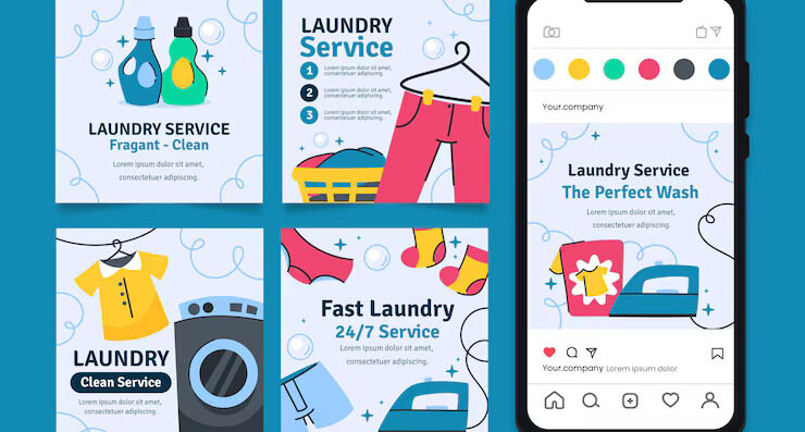 flat design laundry service instagram posts 23 2150989277
