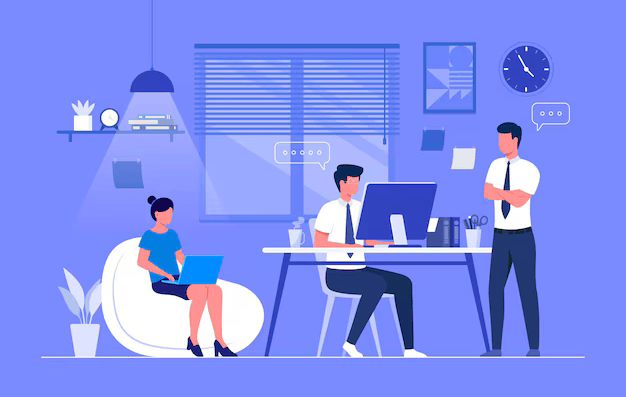 flat hand drawn coworking space 52683 54823