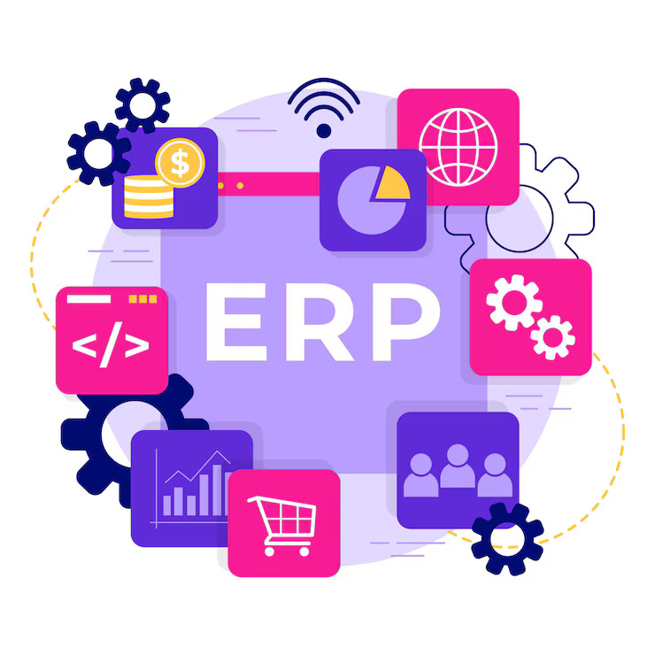 Invoidea is a trusted ERP Software Development Company in India 1 hand drawn flat design erp illustration 23 2149365029 1 1