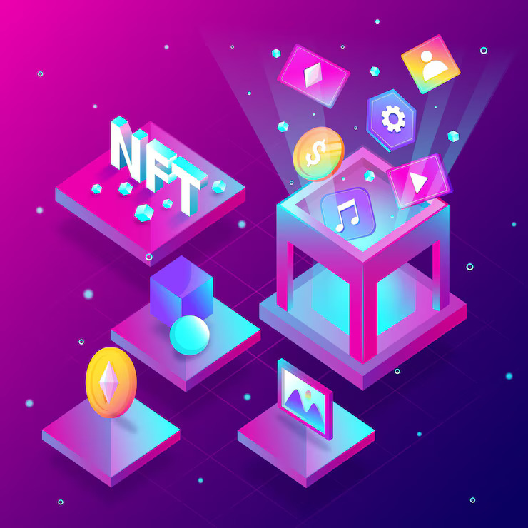 NFT Software Development, Build Your Digital Asset Empire 1 isometric nft illustration 23 2148950467