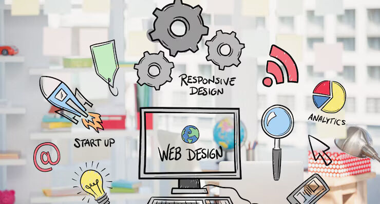 web design concept with drawings 1134 77 1
