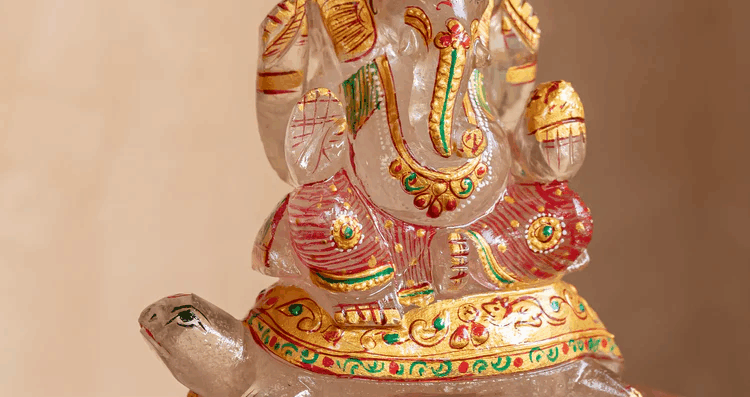 GaneshJicarvedinRoseQuartzseatedonaTurtle 3