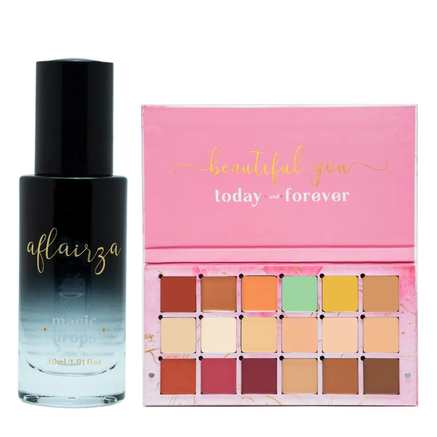 Long Lasting Waterproof Makeup Combo with Primer and 4 in 1 Face Palette 1 Magic Drop 1