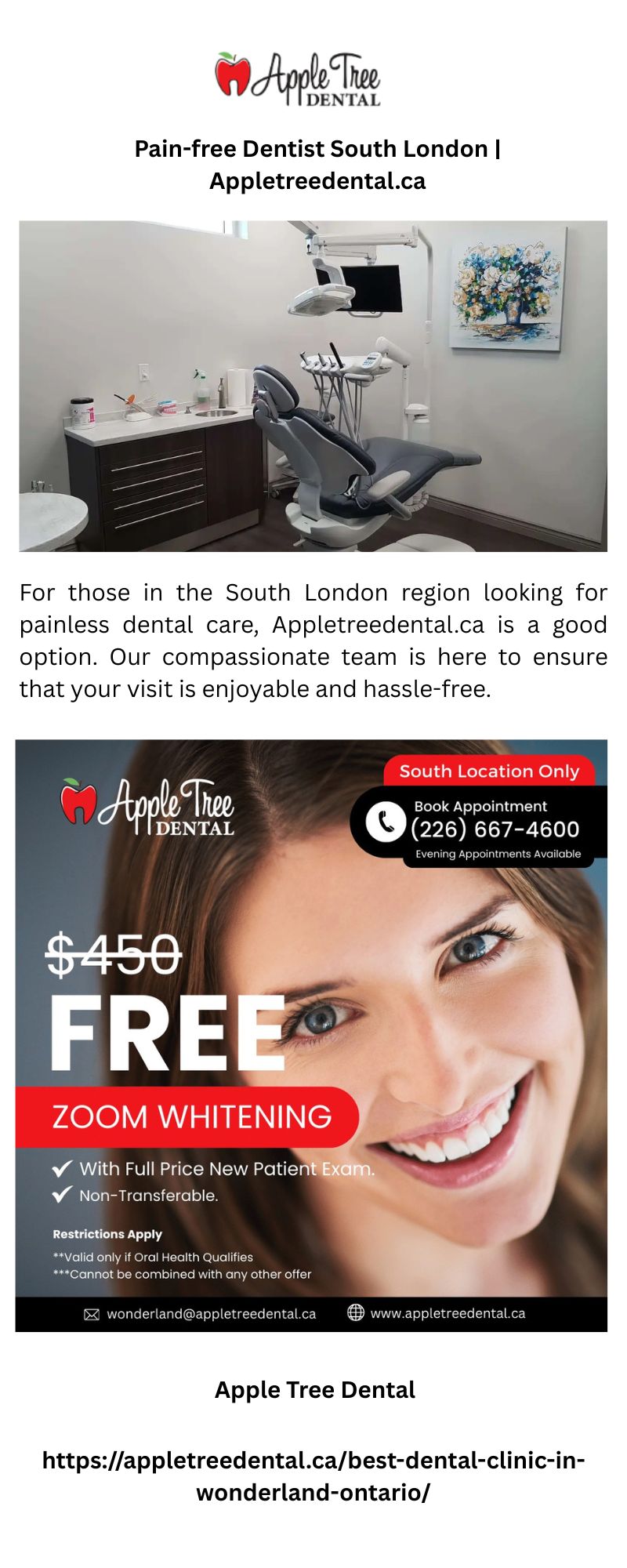 Pain-free Dentist South London | Appletreedental.ca 1 Pain free Dentist South London Appletreedental.ca 1