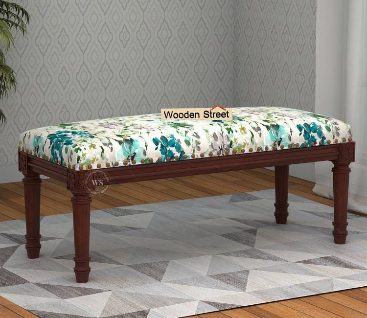 Entryway Benches with Storage – Smart Space Solutions 1 data benches boldova bench walnut finish aqua flower updated new logo 1 750x650 1