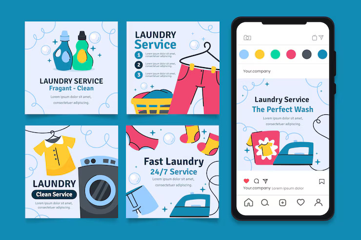 flat design laundry service instagram posts 23 2150989277