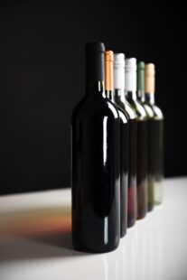 front view bottles wine row 1