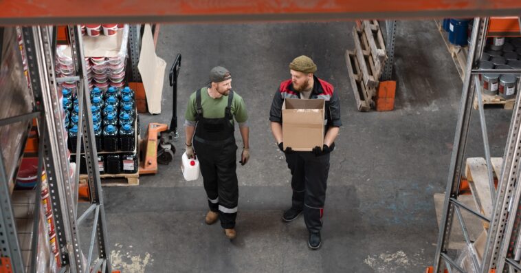 people working together warehouse