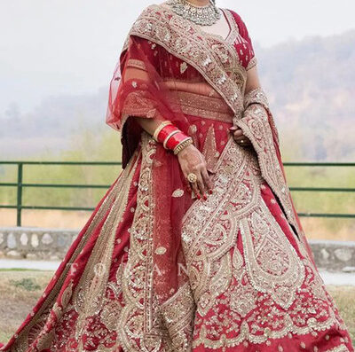 red lehenga 1
