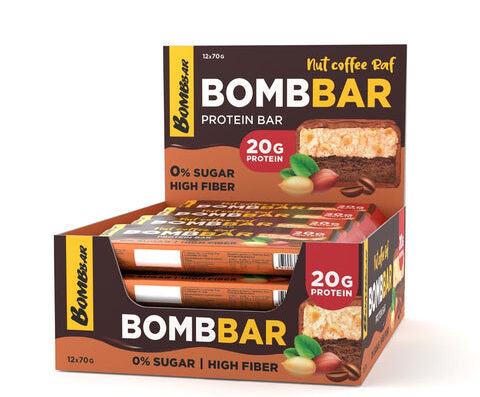 BOMBBARProteinBarGlazedBarNutCoffeeRaf