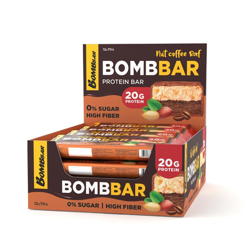 Sugar Free Protein Bars 1 BOMBBARProteinBarGlazedBarNutCoffeeRaf