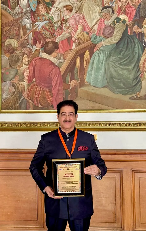 Dr. Sandeep Marwah Honored in Edinburgh Scotland for Setting Ten World Records in Media and Education
