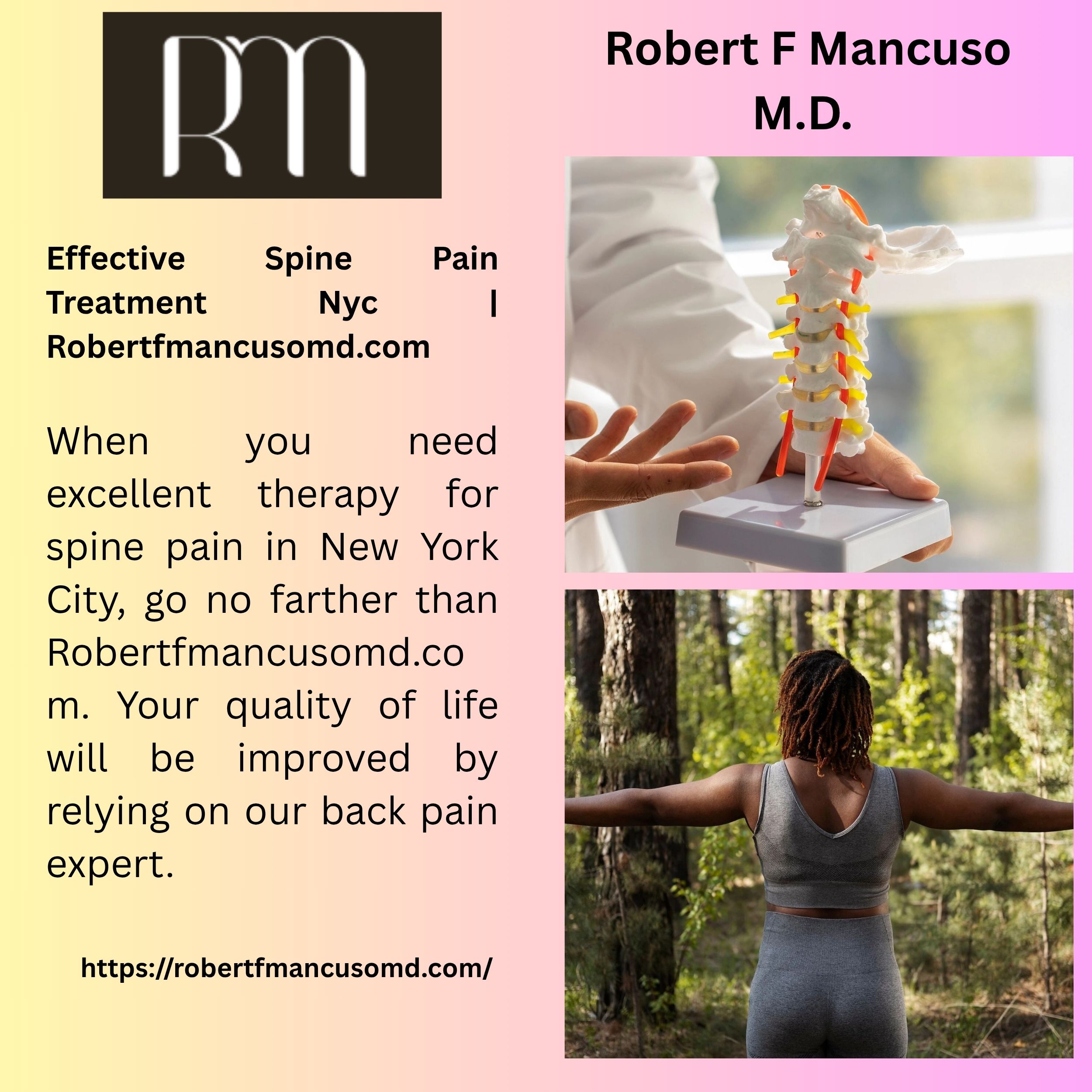 Effective Spine Pain Treatment Nyc | Robertfmancusomd.com 1 Effective Spine Pain Treatment Nyc Robertfmancusomd.com