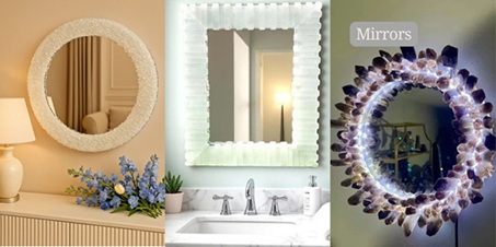 Agate Gemstone Wall Mirror