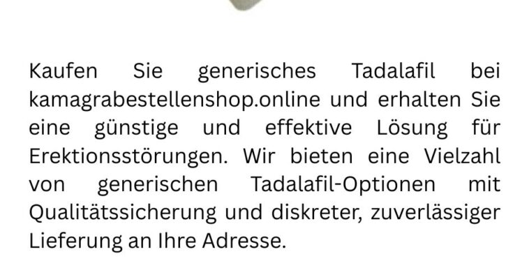 Generisches Tadalafil gunstig online in Deutschland kaufen