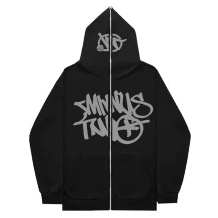 Minus Two Full Zipper Grey Black Hoodie 433x433 1