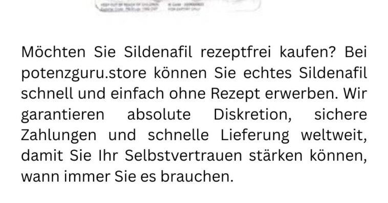Sildenafil rezeptfrei online in Deutschland kaufen
