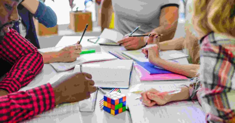 International students studying together in the University of Melbourne