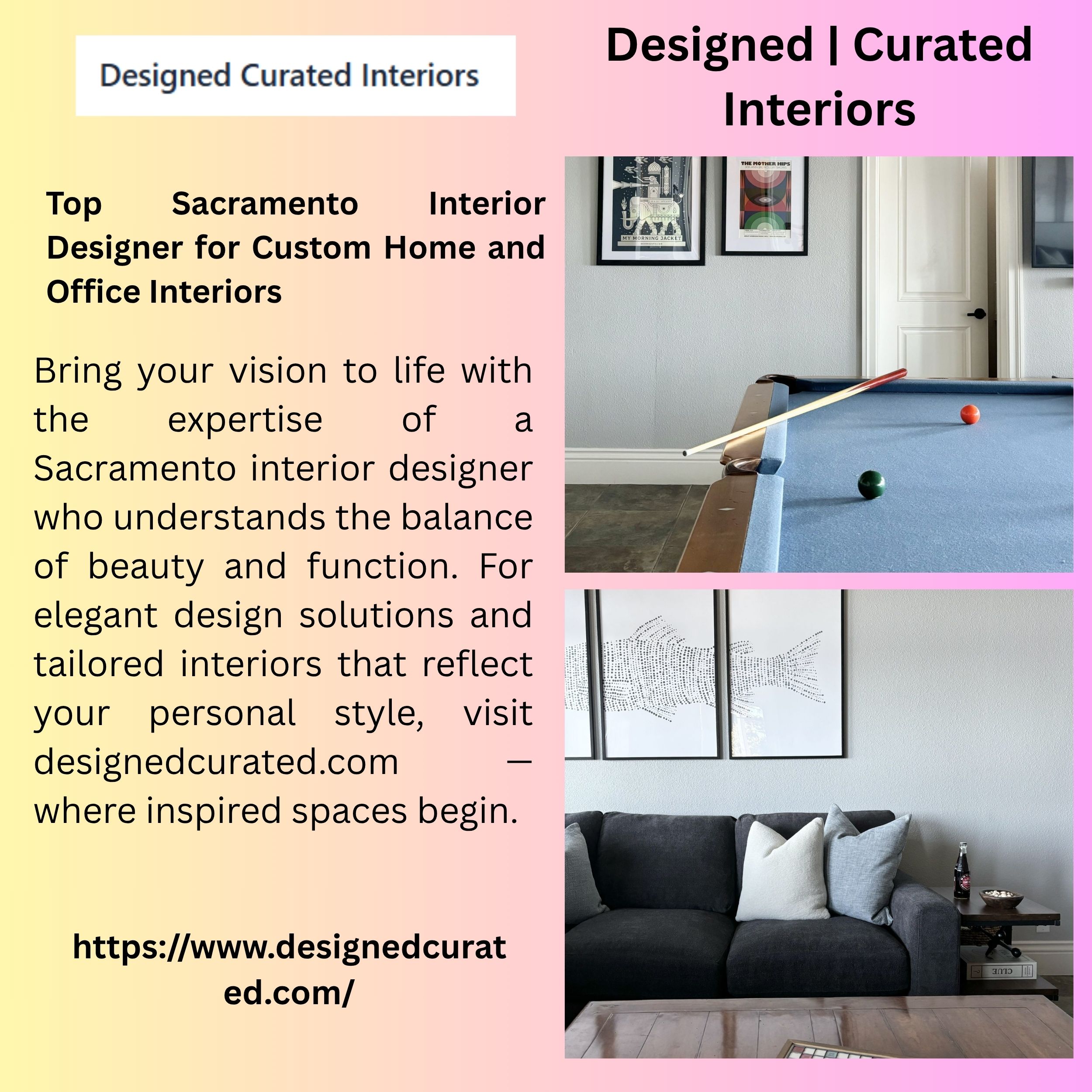 Top Sacramento Interior Designer for Custom Home and Office Interiors 1 Top Sacramento Interior Designer for Custom Home and Office Interiors