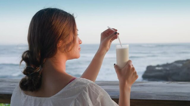 girl drinking milkshake