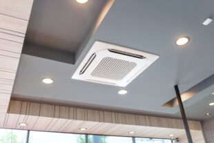 modern ceiling mounted cassette type air conditioning system coffee shop 1