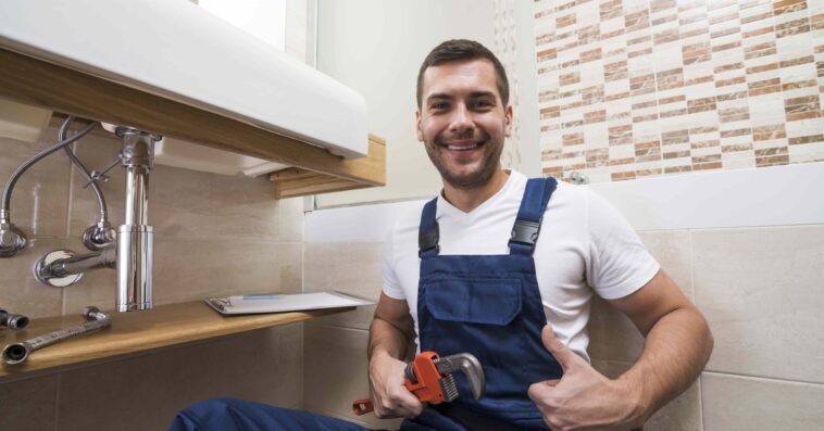 sanitary technician gesturing thumb up 1 1