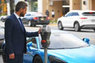 successful handsome sexy man near car business man parking car street 1 1
