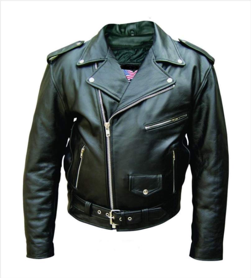 vintage black leather jacket