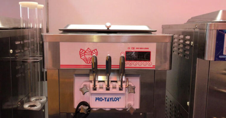 A well cleaned Taylor soft serve ice cream machine