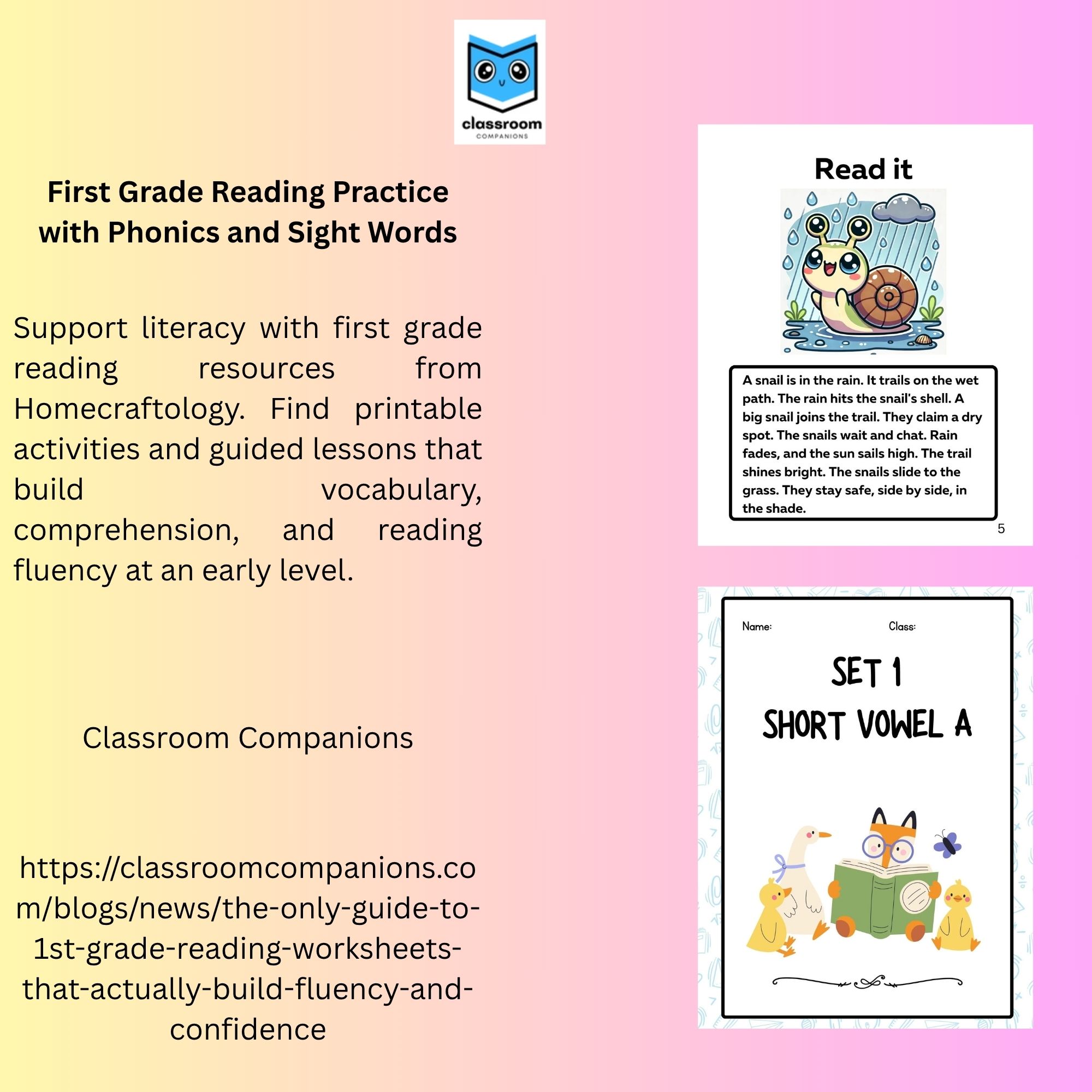 First Grade Reading Practice with Phonics and Sight Words 1 First Grade Reading Practice with Phonics and Sight Words