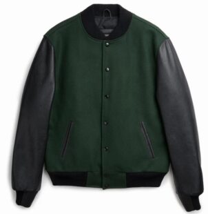 Green and Black Letterman Jacket