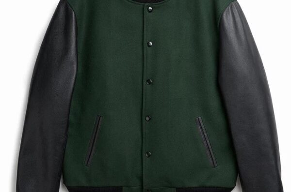 Green and Black Letterman Jacket
