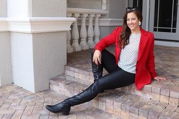 Halogen Fitted Blazer in Red 2 1