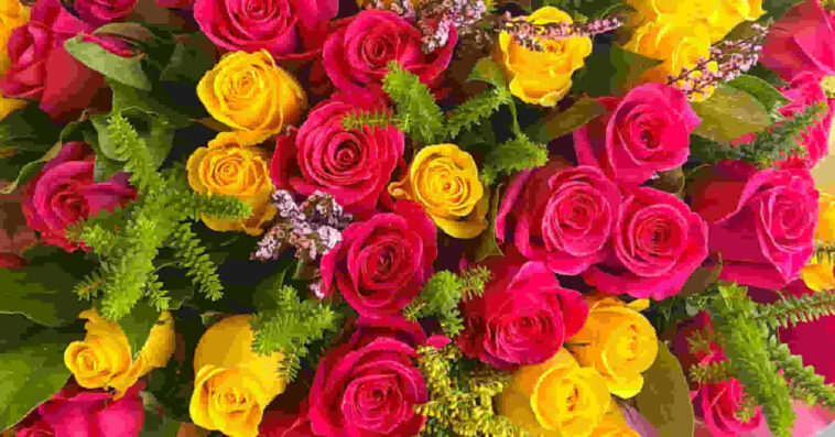 Pink and Yellow Rose Bouquet
