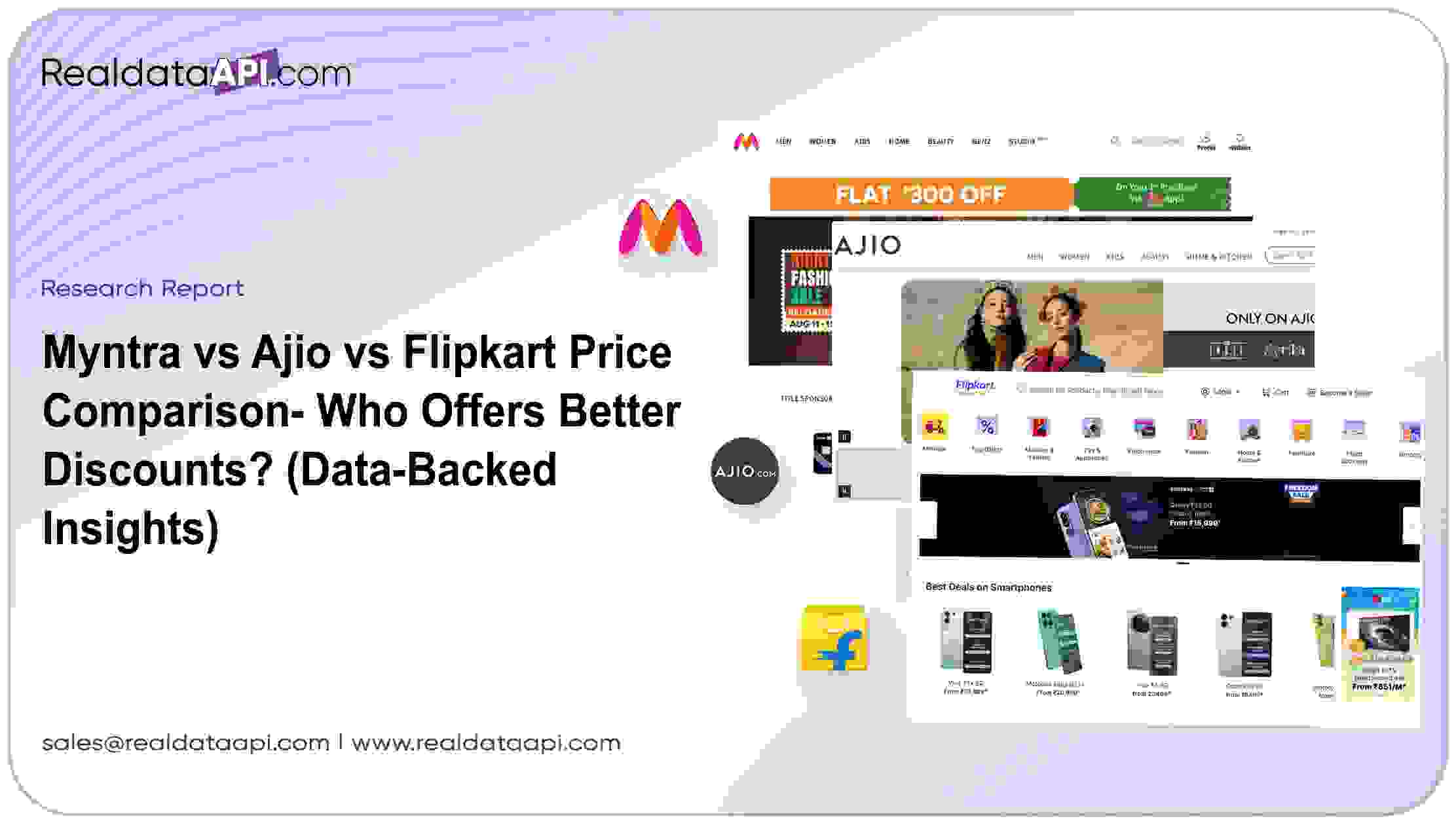 Myntra vs Ajio vs Flipkart Price Comparison
