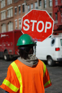 road construction flagger