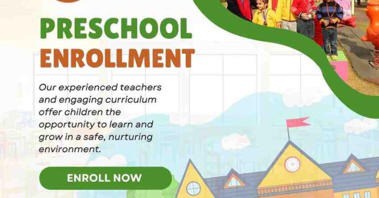 OrangeandYellowModernPreschoolEnrollmentPoster 1
