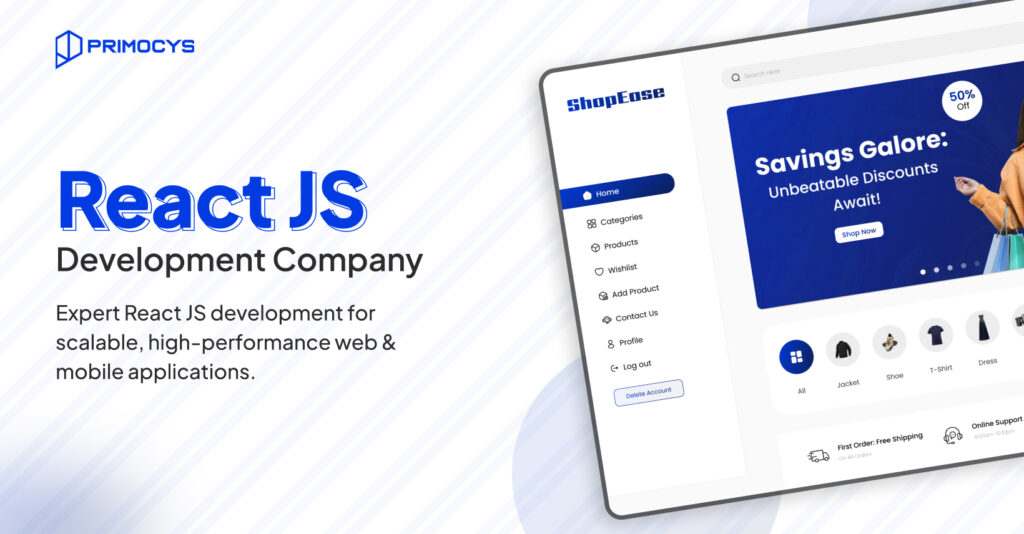 ReactJS Development Company in USA – Primocys