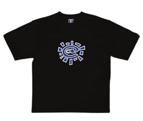 ADWYSD Blue White Logo Sun Tshirt Black