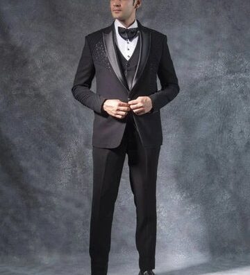 Intricately Embellished Black Tu